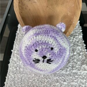 Crochet cat pillow